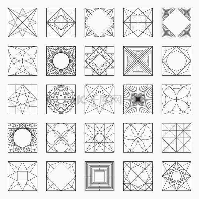 组的几何元素 / 图标，方形图案