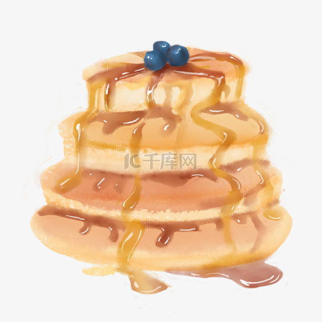 水彩枫糖饼插图