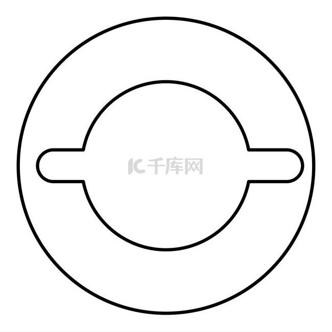 垫圈与凹槽铺设轮廓图标黑色矢量