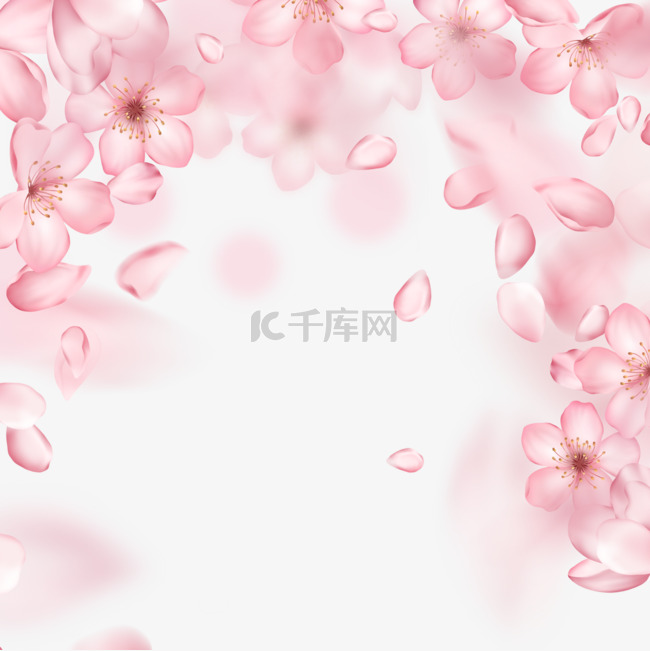 质感粉色动态光效樱花边框
