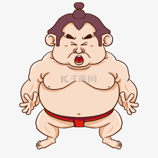 相扑选手日本卡通风格