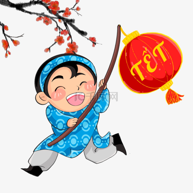 越南新年春节红色灯笼