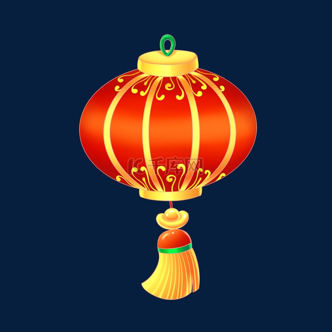 春节元旦节日中式喜庆大红灯笼