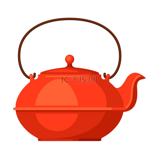 茶壶配茶的插图。
