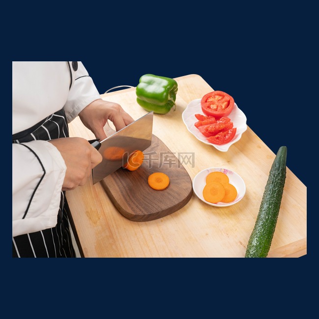 厨师切胡萝卜菜板
