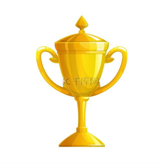 金杯奖杯图标、金奖和获奖者或冠