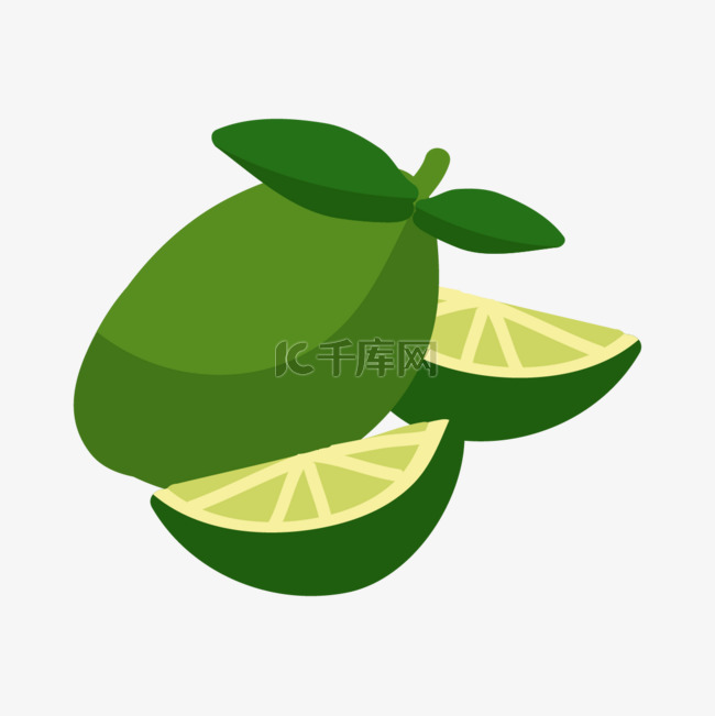 柠檬水果绿色图片卡通图画