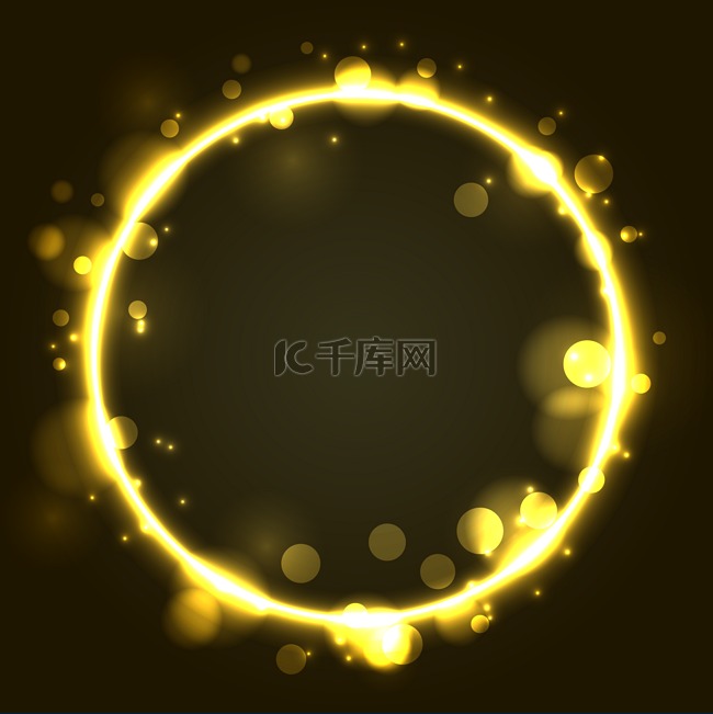 金色粒子光圈光斑圆圈