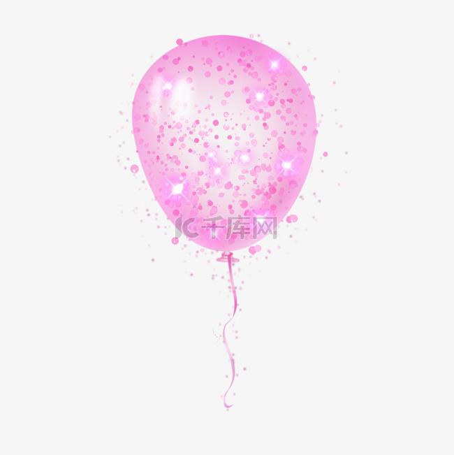 气球粉色闪光颗粒装饰