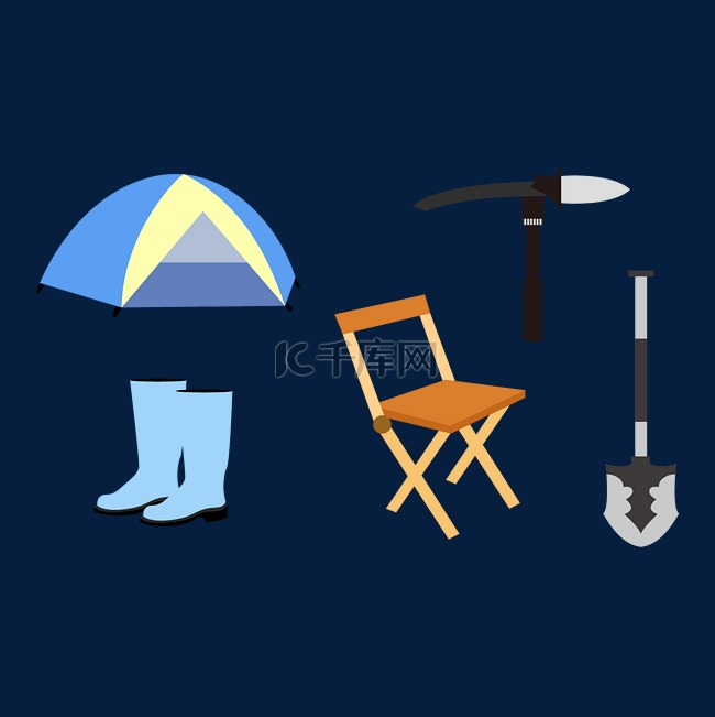 雨伞雨靴靠椅贴纸