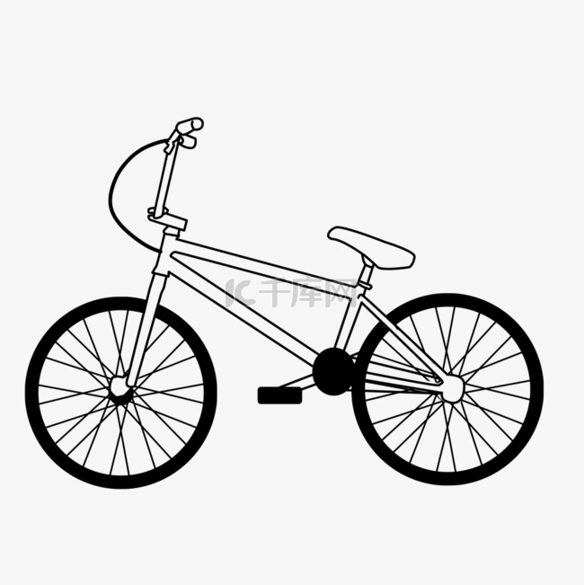 脚踏小型交通工具自行车剪贴画黑