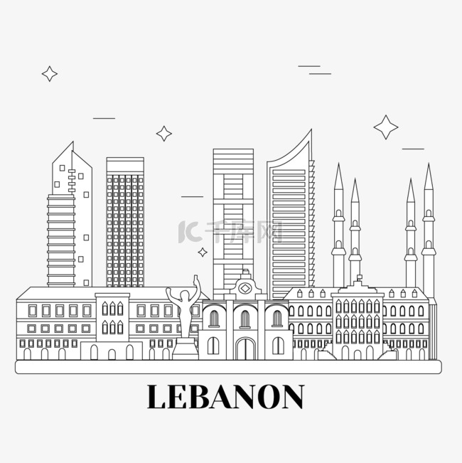 黎巴嫩天际线线条建筑创意