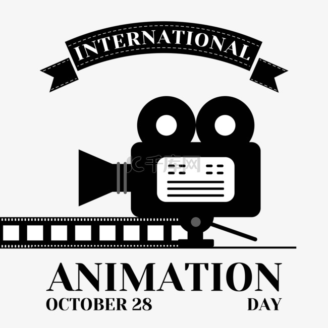世界动画日摄影胶卷动画摄像机