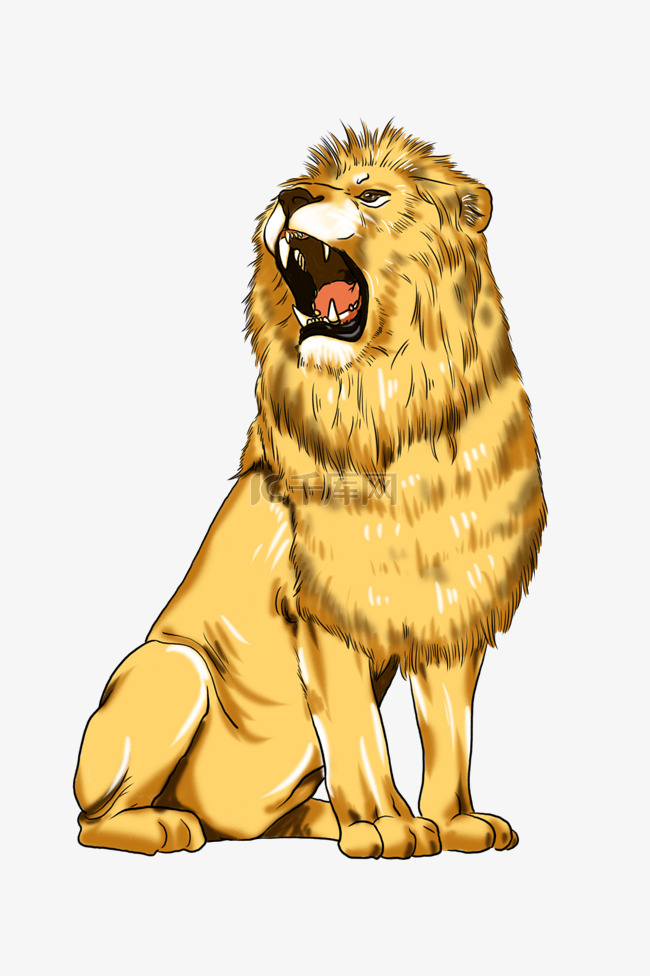嘶吼的金色狮子