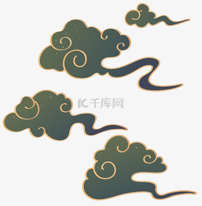 中国风描金古典云纹