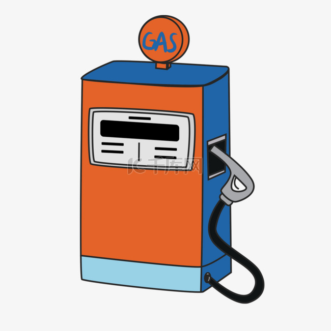 橙蓝复古汽油箱气体剪贴画