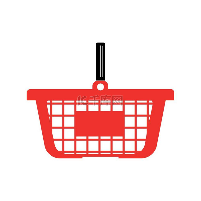 购物篮或购物车-平面设计中的红