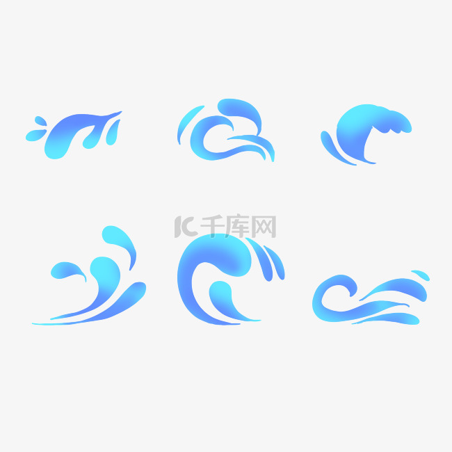 波浪浪花组合图案