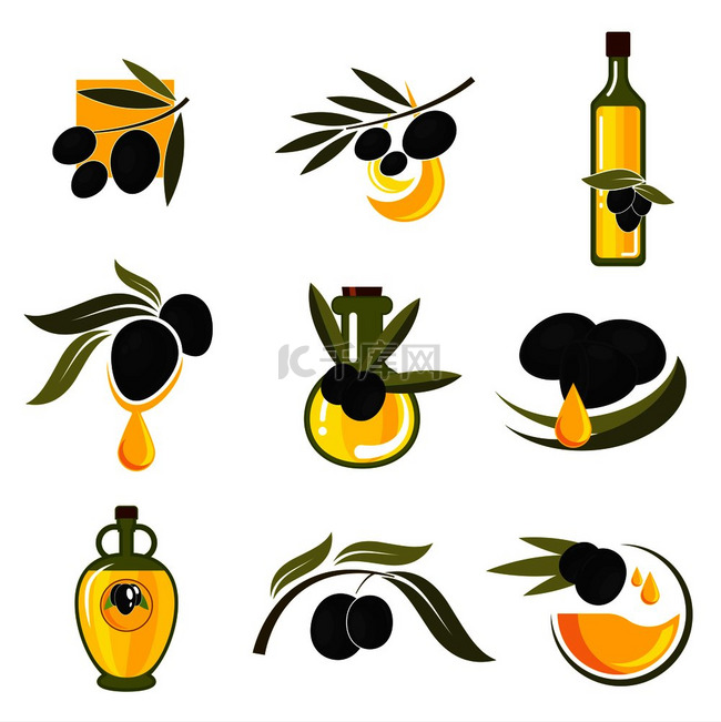 西班牙黑橄榄象征着橄榄树枝、新