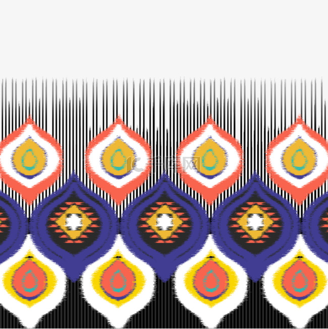 印尼传统伊卡特花纹印第安装饰