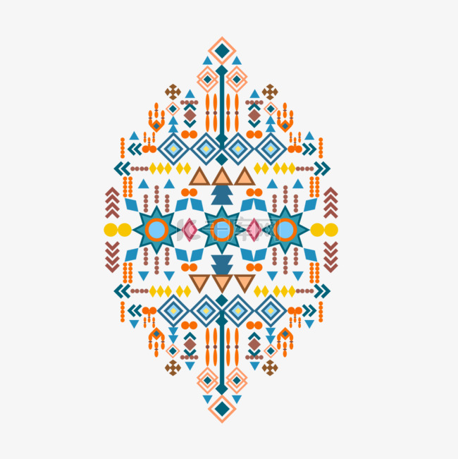 几何装饰彩色民族文化图案