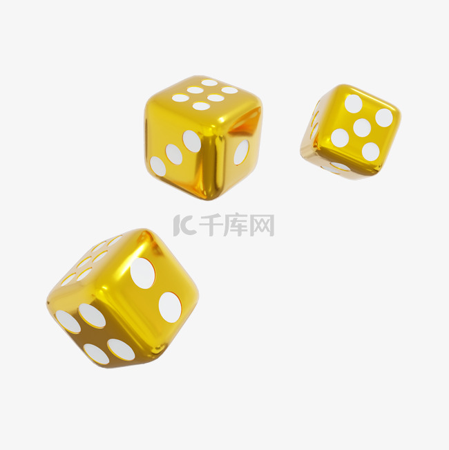 3DC4D立体黄色骰子