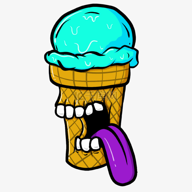 怪物甜品波普嘻 风格紫色舌头