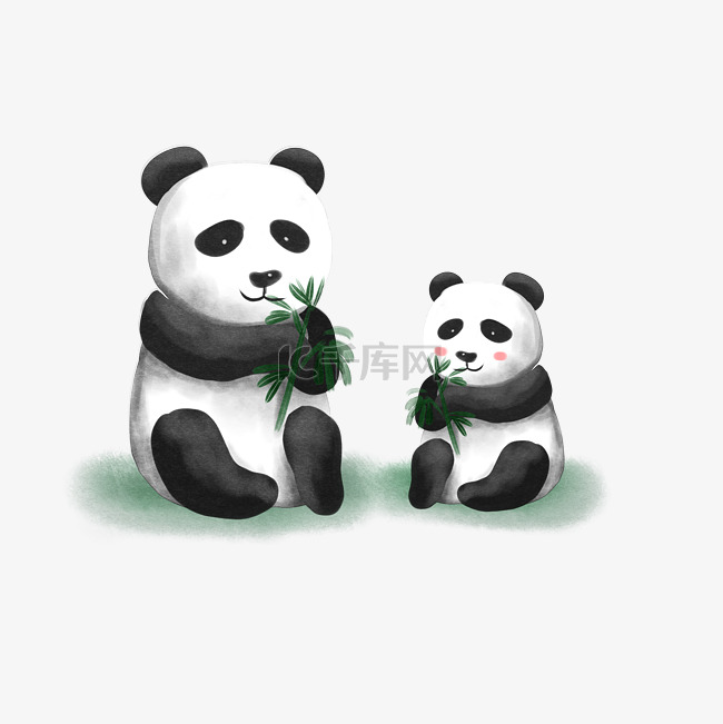 大熊猫动物亲子
