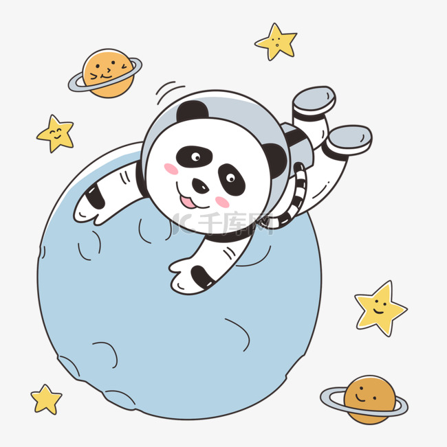 熊猫动物宇宙宇航员