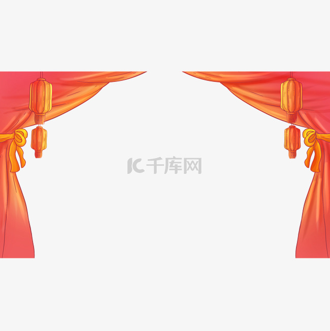中国风古风传统红色帘幕灯笼