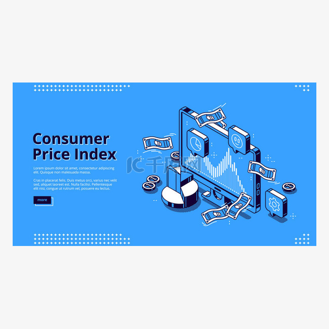 消费者价格指数的矢量着陆页