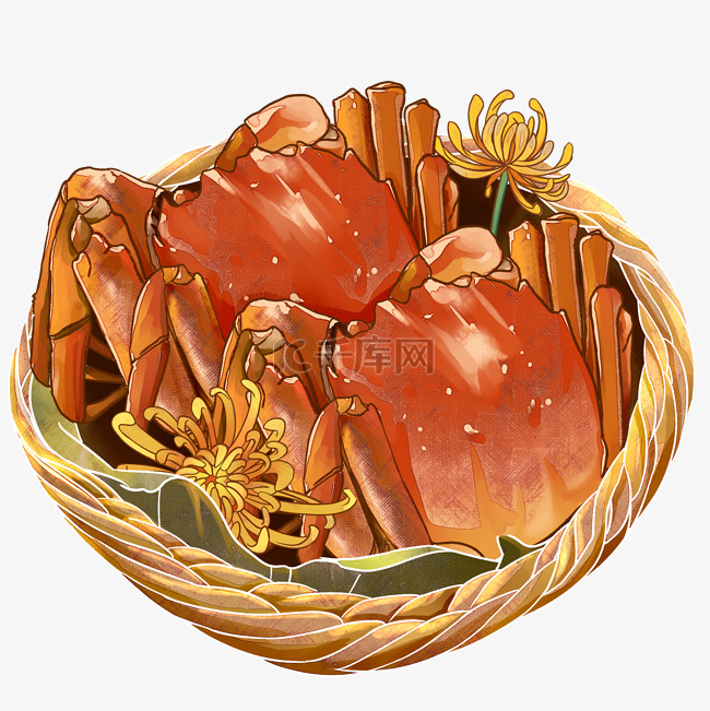 秋季海鲜美食螃蟹大闸蟹