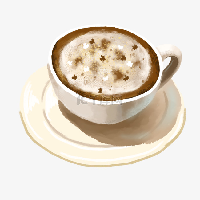奶霜巧克力水彩咖啡