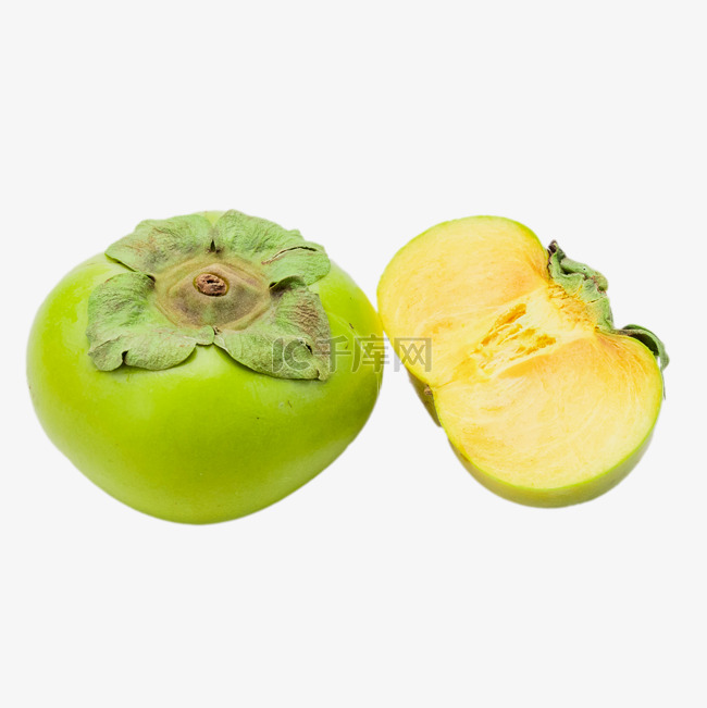 秋季绿色青柿子