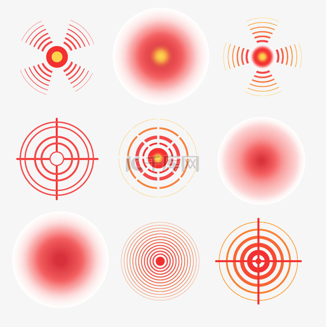红色痛点符号标记套图