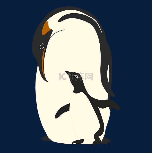 亲子动物企鹅