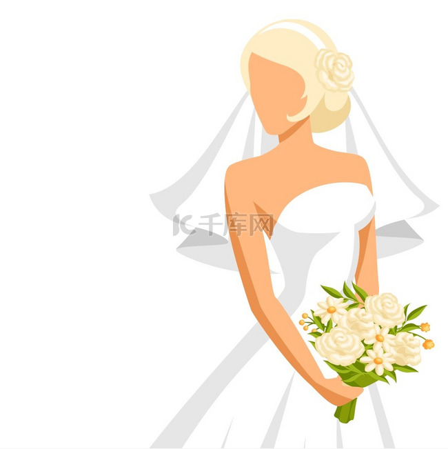 美丽新娘的婚礼插图。