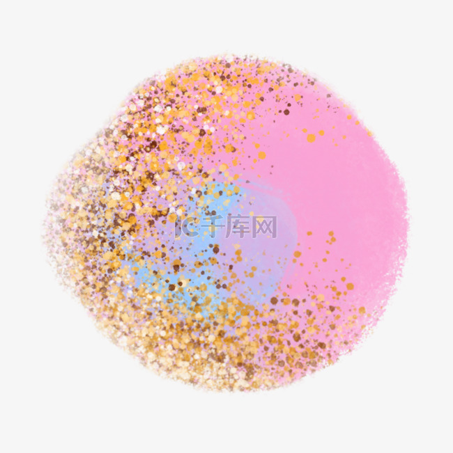 粉色抽象韩国金箔圆形笔刷