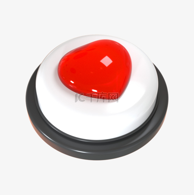3d红色爱心按钮