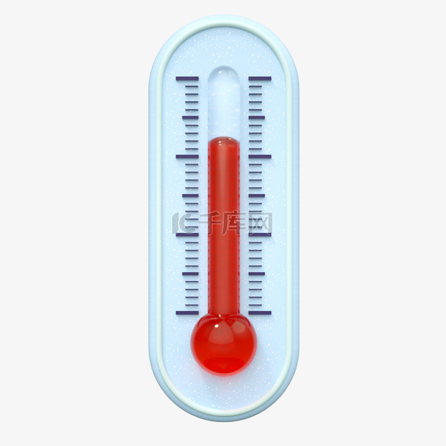 3D立体C4D温度气温温度计热度