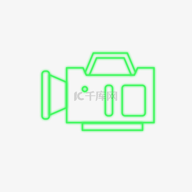 霓虹相机绿色线条相机图标