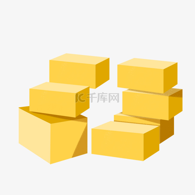 黄色快递箱子