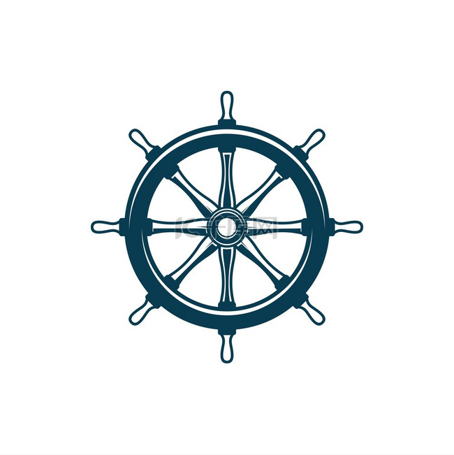 船操纵舵隔离方向盘单色图标矢量