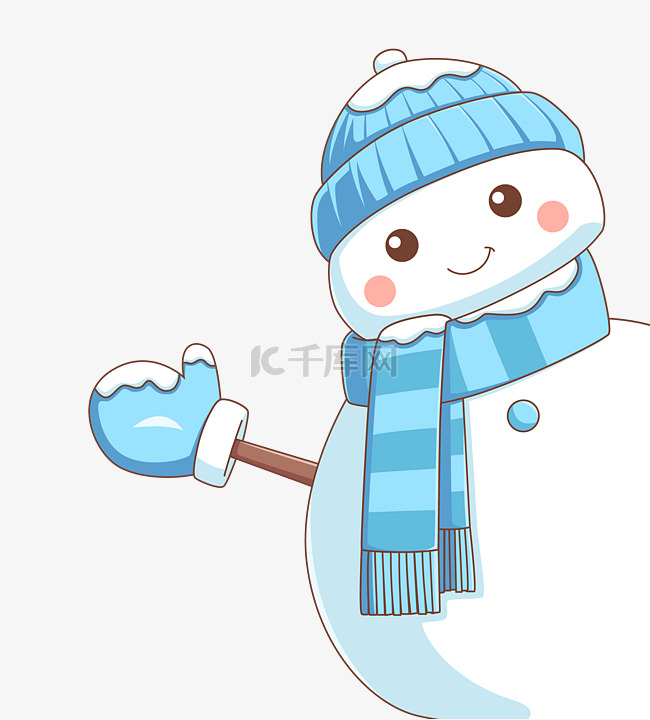 雪人积雪帽子围巾