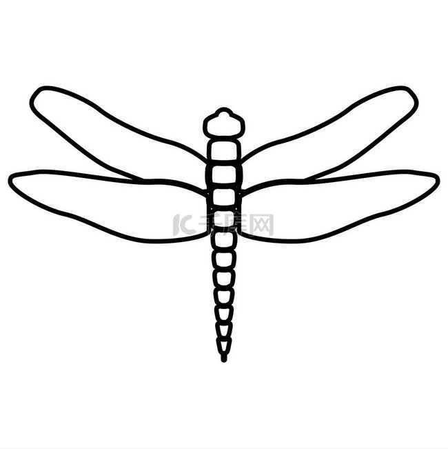 蜻蜓黑色图标