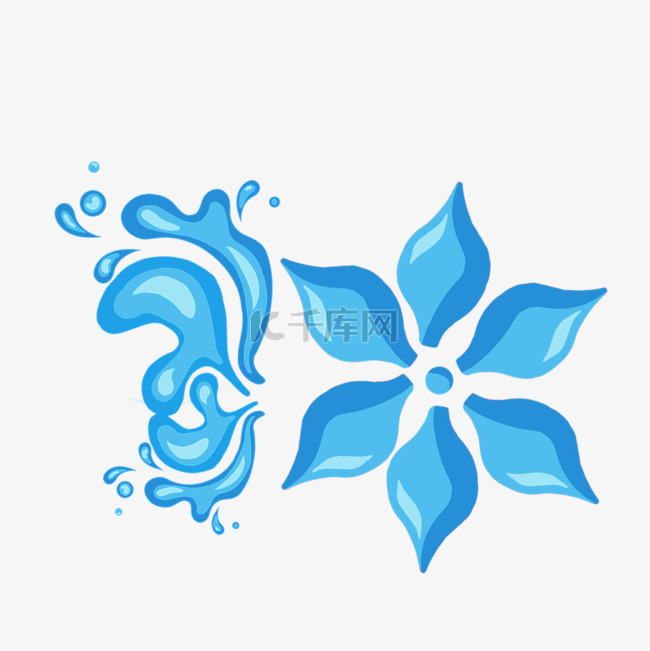 蓝色水花泰国泼水节庆典
