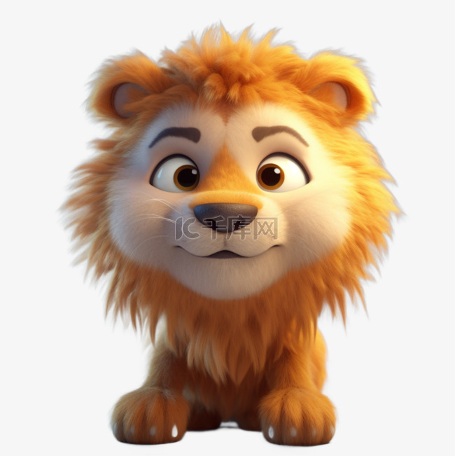 3D毛绒卡通可爱动物狮子