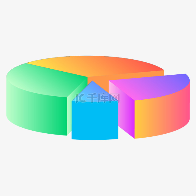 渐变科技立体饼状图数据