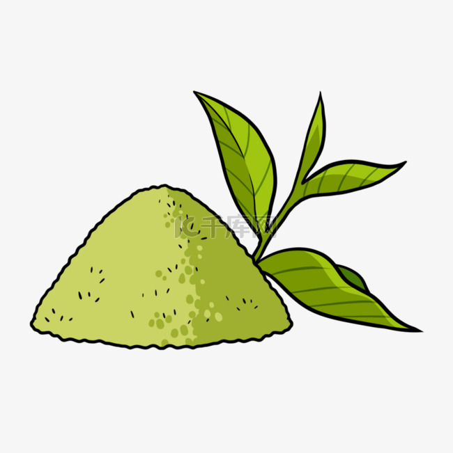 茶粉叶子绿叶绘画绿色图片