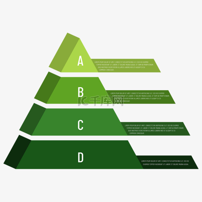 金字塔图表抽象几何商务绿色